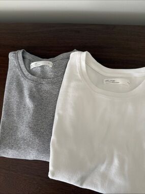 OAK + FORT Short Sleeve Crew Tees - White & Gray